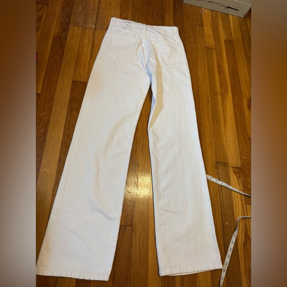 nwt Zara white mid rise full length wide leg jeans **run small - Picture 9 of 12
